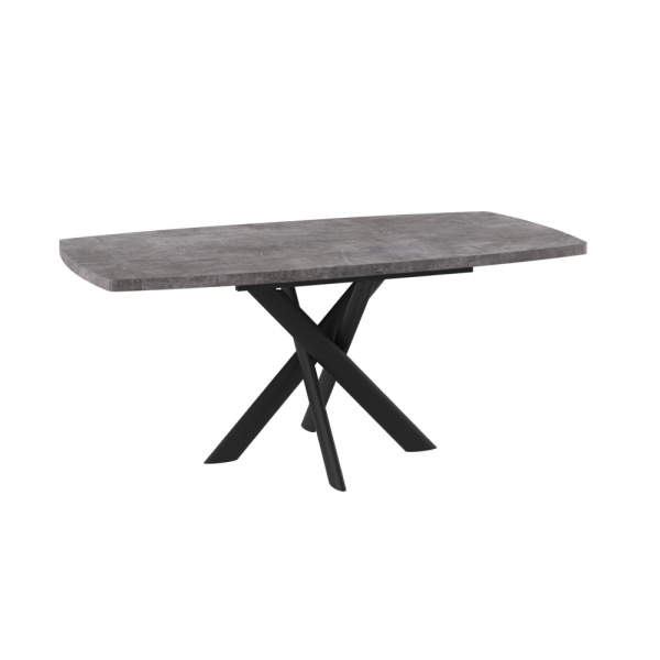 Стол LEONEL-130, раздвижной 130(165)х85, ДЫМЧАТАЯ КЕРАМИКА/ЧЕРНЫЙ LEONEL 130